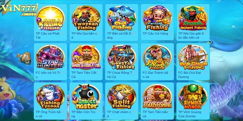 Đa dạng những tựa game bắn cá